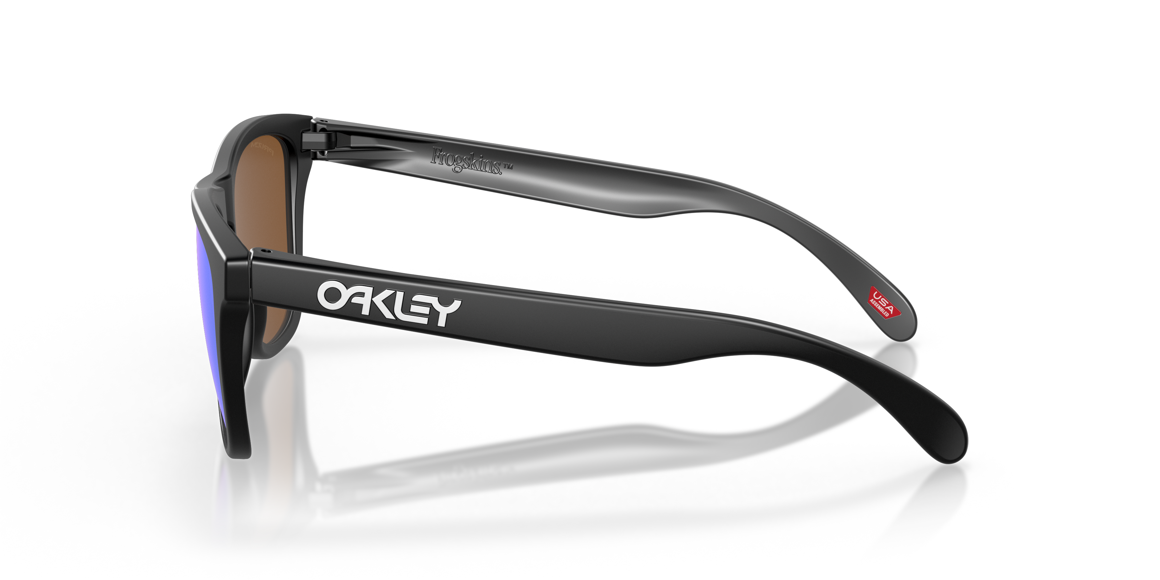 Oakley Frogskins ブラックサングラス Frogskins™ Grey Lenses, Polished Black Frame Sunglasses