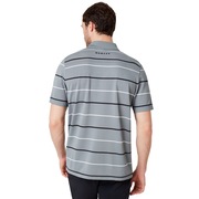 Piquet Striped Polo - Steel Gray