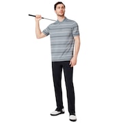 Piquet Striped Polo - Steel Gray