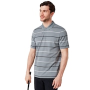 Piquet Striped Polo - Steel Gray