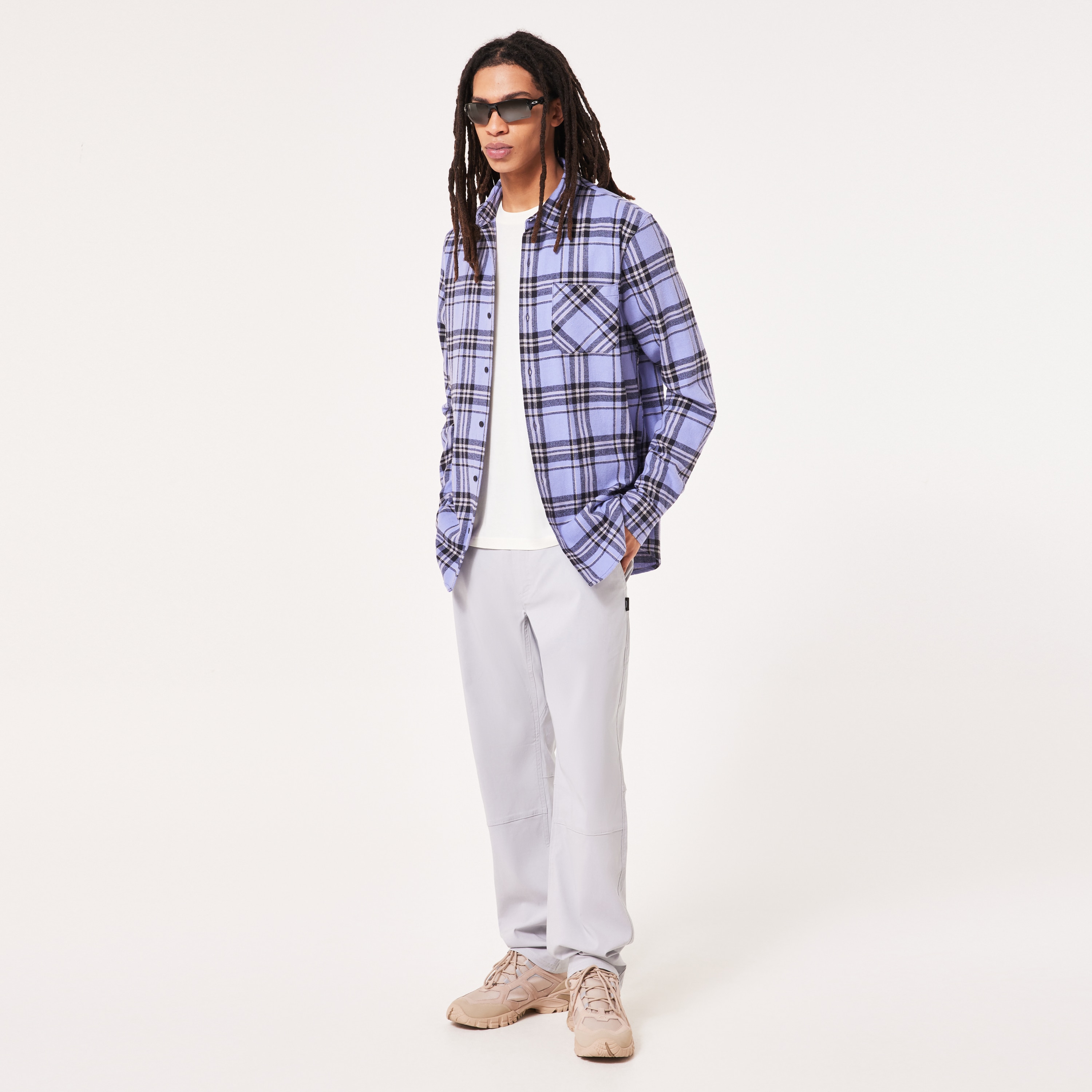 Oakley Podium Plaid Ls Flannel In Black