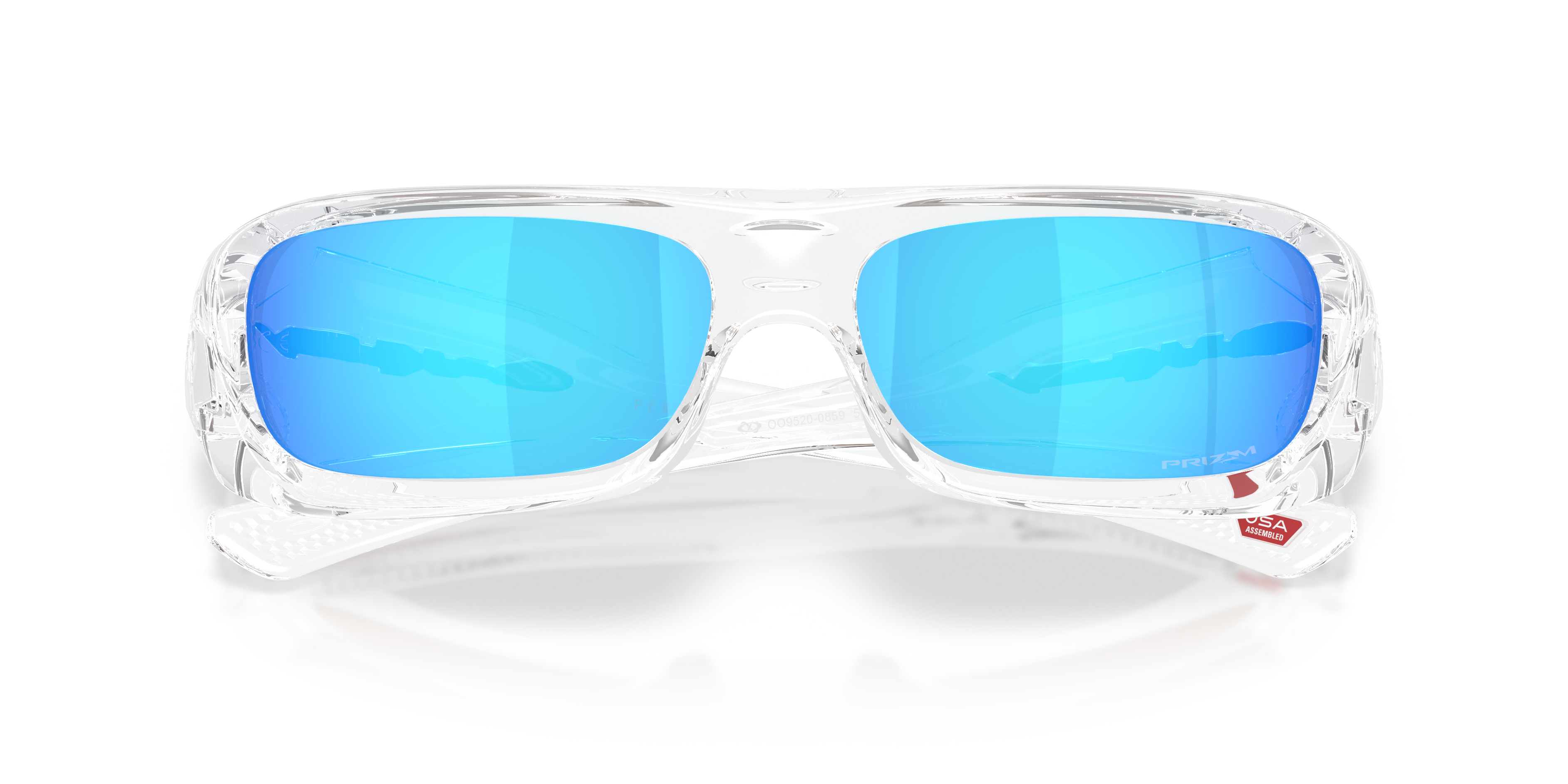 Oakley Permian Sunglasses with Clear Frame and Prizm Sapphire