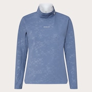 Elevate Embossed LS Mock Shirt - Blue Tar