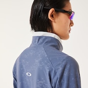 Elevate Embossed LS Mock Shirt - Blue Tar