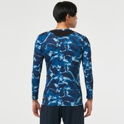 Technical Base Layer LS V Neck - Blue Storm Print