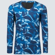 Technical Base Layer LS V Neck - Blue Storm Print