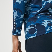 Technical Base Layer LS V Neck - Blue Storm Print