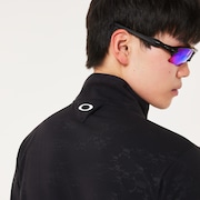 Skull Embossed LS Mock Shirt - Blackout