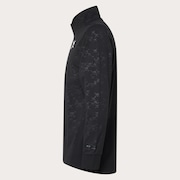 Skull Embossed LS Mock Shirt - Blackout