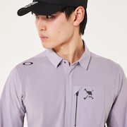 Skull Ideally Hybrid LS Shirt - Amethyst