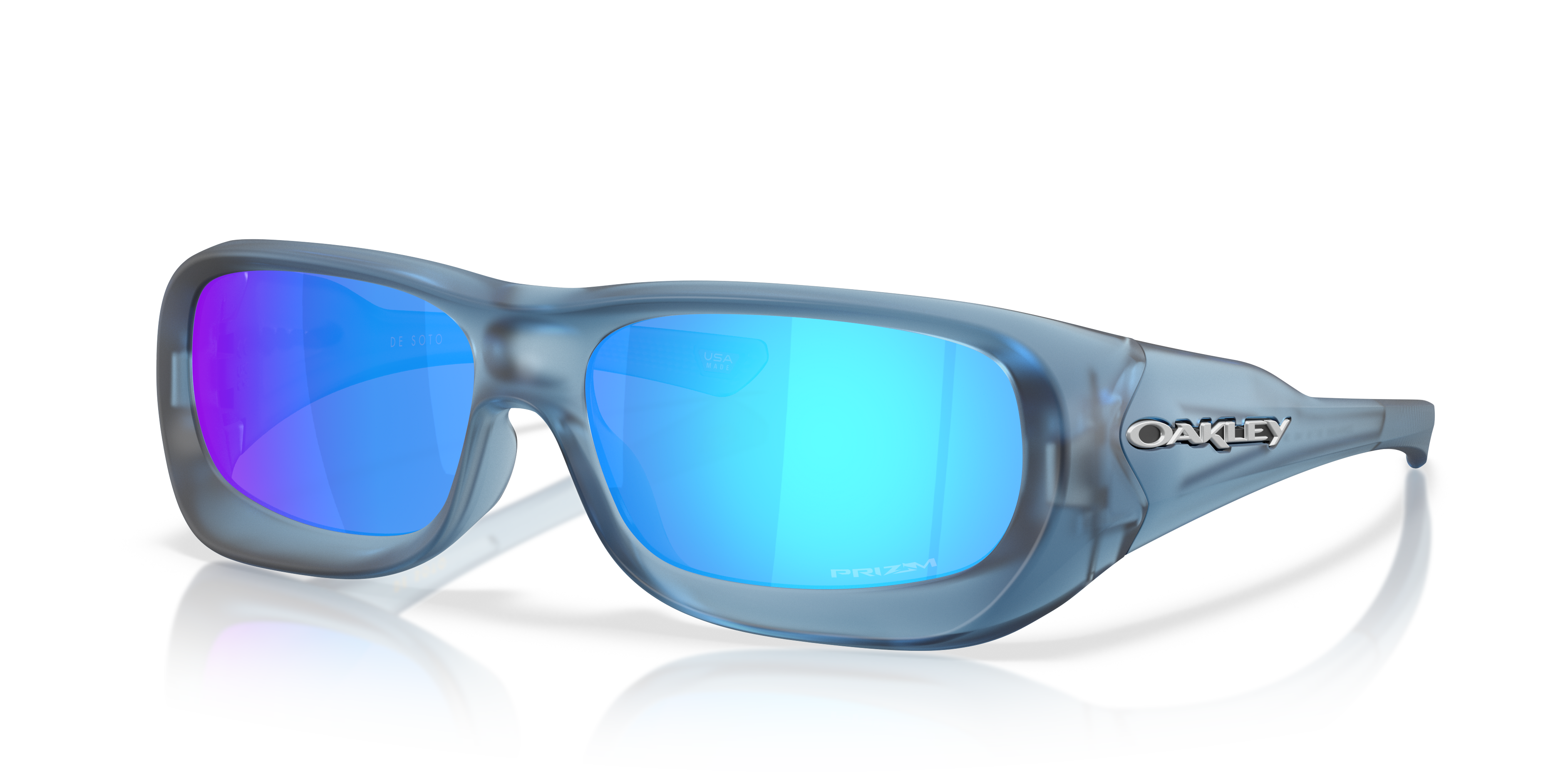 De Soto | Lens: Prizm Sapphire | Frame: Matte Trans Stonewash O_matter | Shape: Rectangle | High Bridge Fit