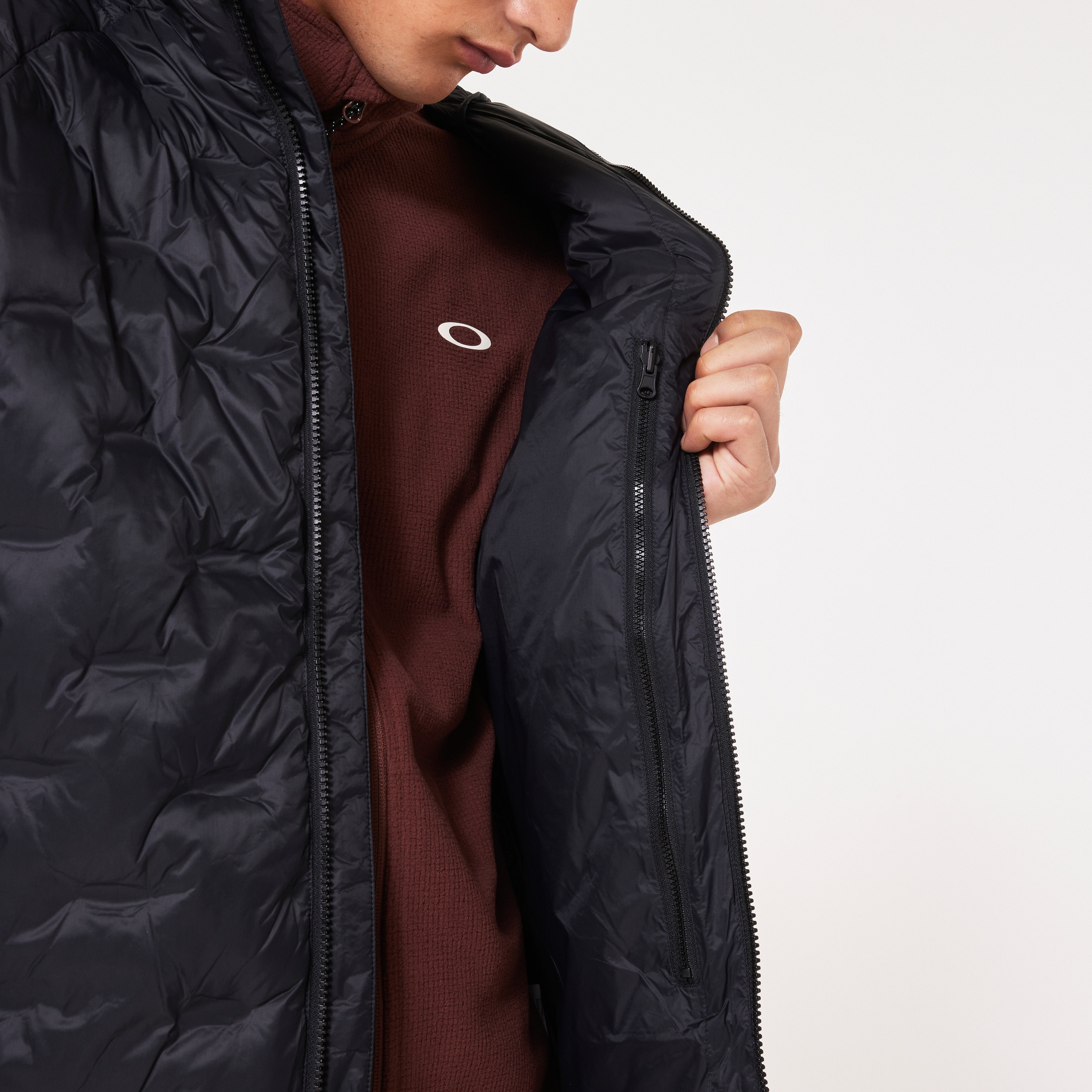 00s Oakley puffer jacket ブラック パファージャケット 00s oakley puffer jacket 千鳥ブラック 裾のドローコードを絞っ