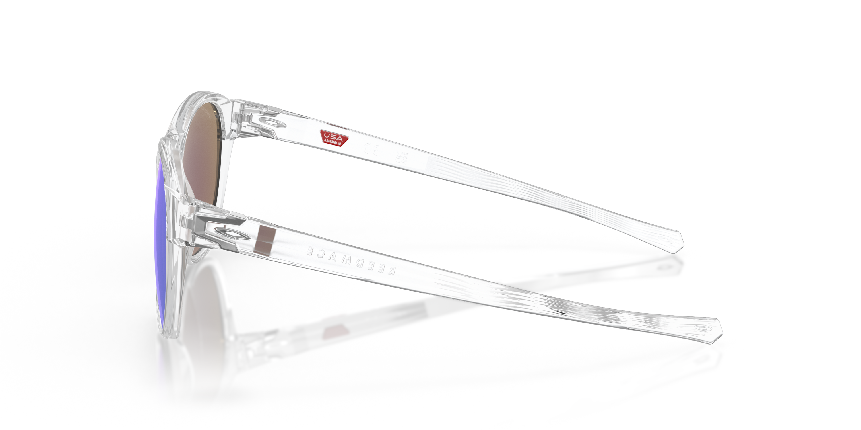 Oakley Reedmace Sunglasses with Clear Frame and Prizm Sapphire ...
