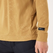 Skull Embossed LS Mock Shirt - Antique Bronze