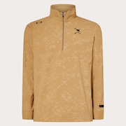 Skull Embossed LS Mock Shirt - Antique Bronze