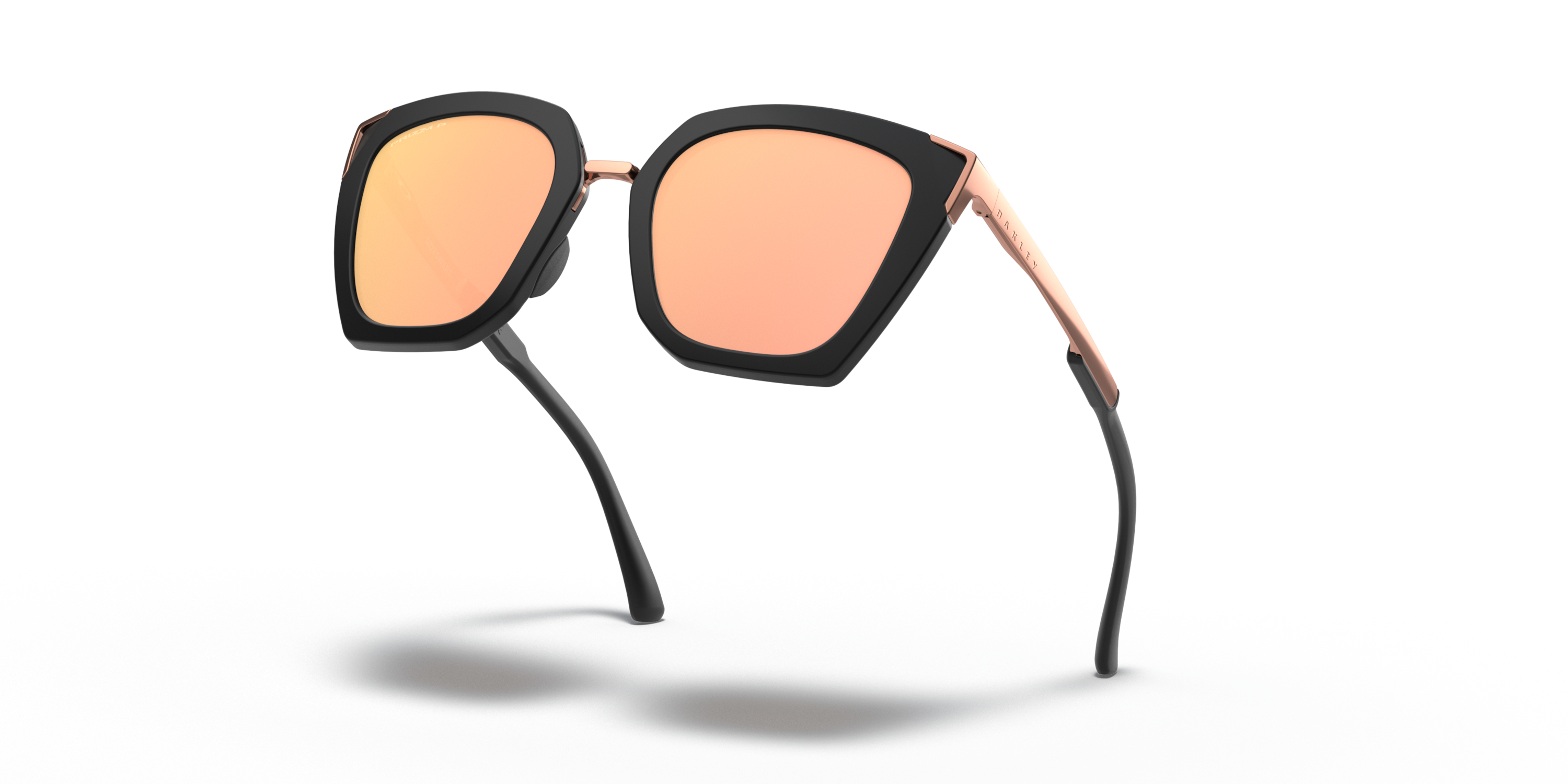 Side Swept Prizm Rose Gold Polarized Lenses, Velvet Black