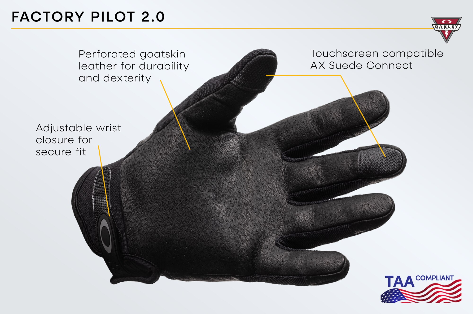 Factory Pilot Oakley Factory Pilot 2.0 Glove TAA Compliant in Black | Oakley ...