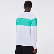 TNP Fiery Stripe LS Tee - White