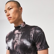 Skull Blurred Mock Shirt - Black Print
