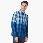Gradient Check LS Shirt - Dark Blue