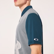 Jacquard Printed Polo - Oil Blue