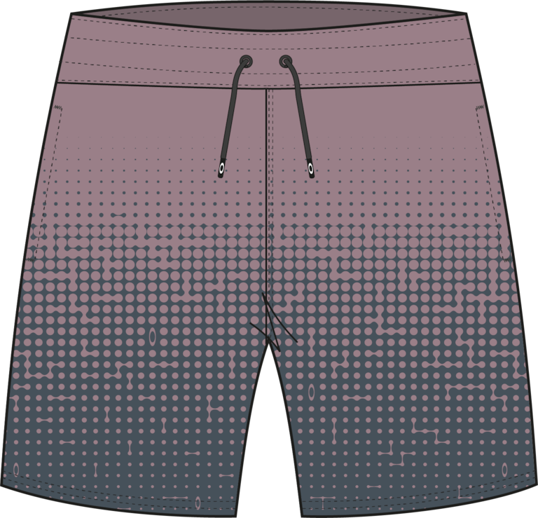 Sand Pixel Rc 16" Beachshort - Gradient Monogram Slate/Toadstool