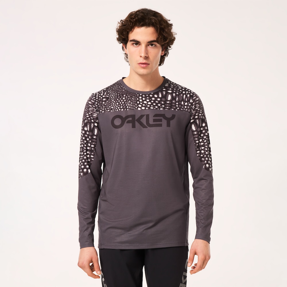 Oakley Maven Coast LS Jersey in Distorted Frogskin Black | Oakley® US