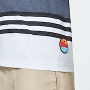 Striped 1975 Short Sleeve Tee - Dark Brush Color Block