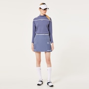 Elevate Deep Rise Pleats Skirt - Blue Tar