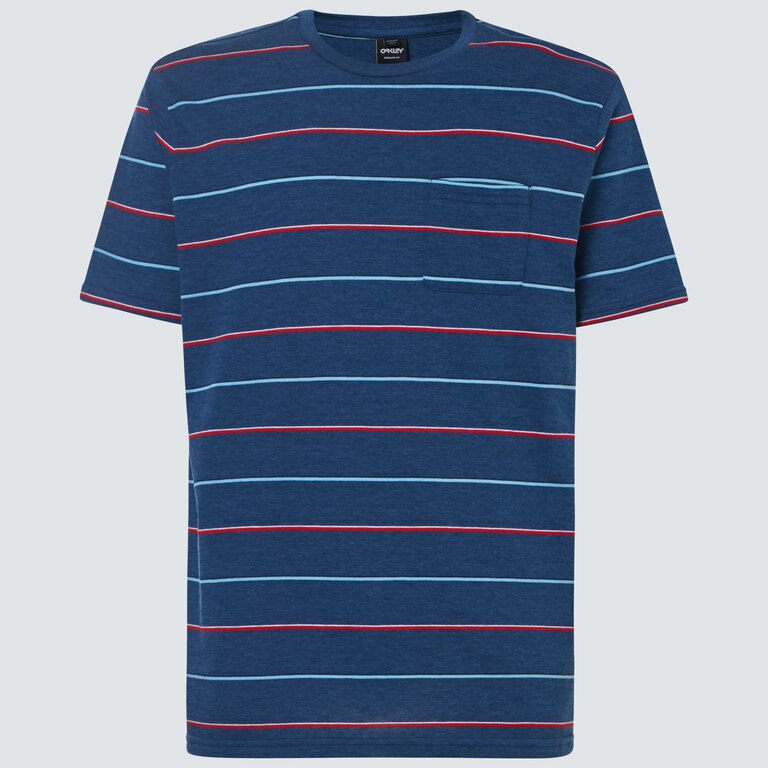 All Stripes SS Tee - Poseidon Heather