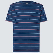 All Stripes SS Tee - Poseidon Heather