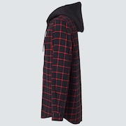 Hooded Button Down - Black/Red Check