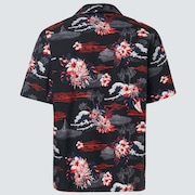 Tropic Bloom SS Button Down - Black Hawai
