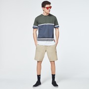 Striped 1975 Short Sleeve Tee - Dark Brush Color Block