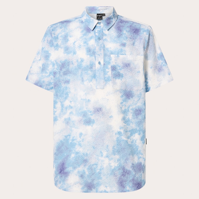 Deco Palms Rc SS Button Down - Tie Dye Clouds Light Blue