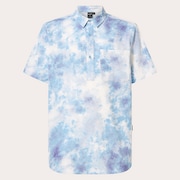 Deco Palms Rc SS Button Down - Tie Dye Clouds Light Blue