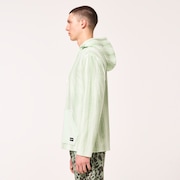 Dawny 1/4 Zip Hoodie - Green Zig-Zag Print