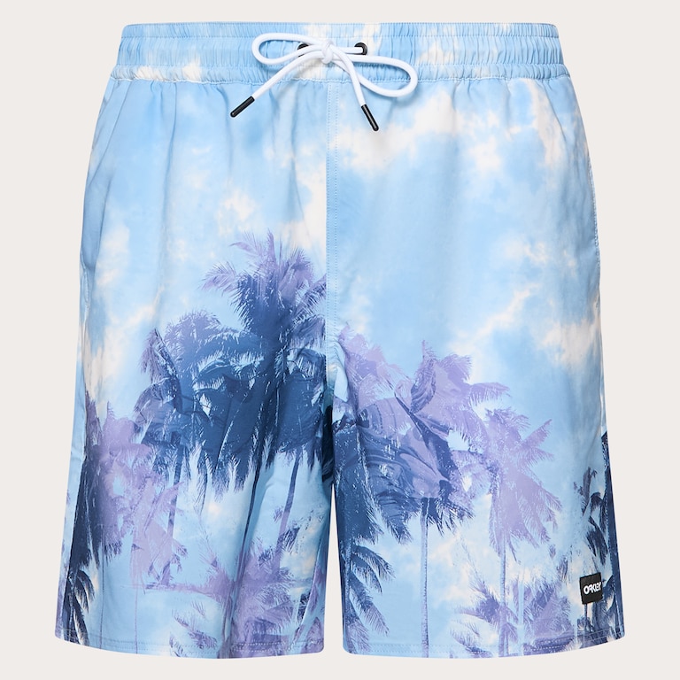 Canary Palms Rc 18" Beachshort - Palms Clouds Light Blue
