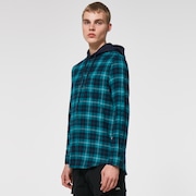 Hooded Button Down - Blue Check