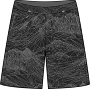 Outdoor Printed Short - Aop Mountain Black Cement