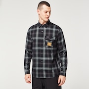 Tc Skull Flannel Shirt - Black/Gray