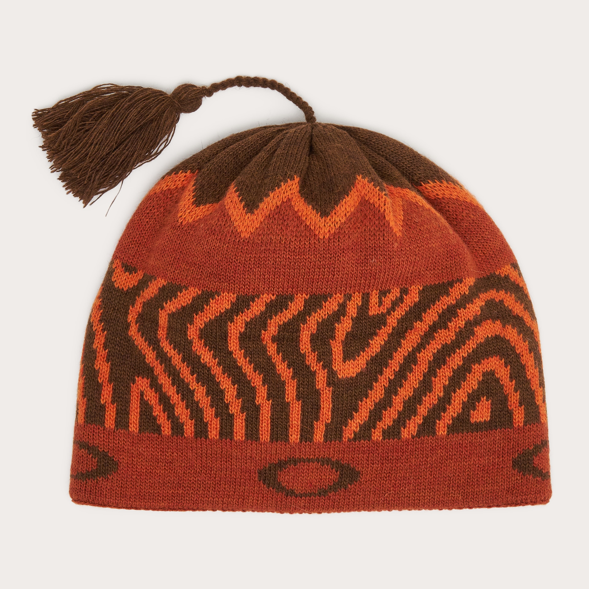 Oakley Tc Nordic Tassle Beanie in Orange Norway Pattern | Oakley® US