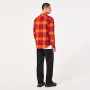 90s Plaid LS Shirt - Ginger/Grenache Check