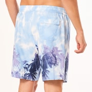 Canary Palms Rc 18" Beachshort - Palms Clouds Light Blue