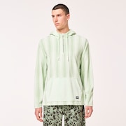 Dawny 1/4 Zip Hoodie - Green Zig-Zag Print