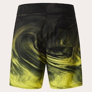 Cosmic Tides 18" Boardshort - Gradient Swirl Black/Yellow