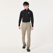 Skull Embossed LS Mock Shirt - Blackout