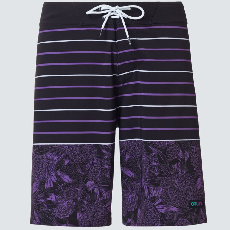 Split Floral 20 Rc Boardshorts - Purple Flower/Stripe
