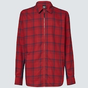 Bonfire Full Zip LS - Fathom/Iron Red Check