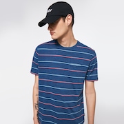 All Stripes SS Tee - Poseidon Heather